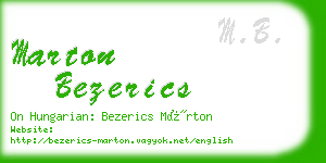 marton bezerics business card